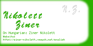 nikolett ziner business card
